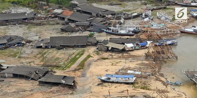 VIDEO: Tampak Udara Daratan Hancur Akibat Tsunami Banten