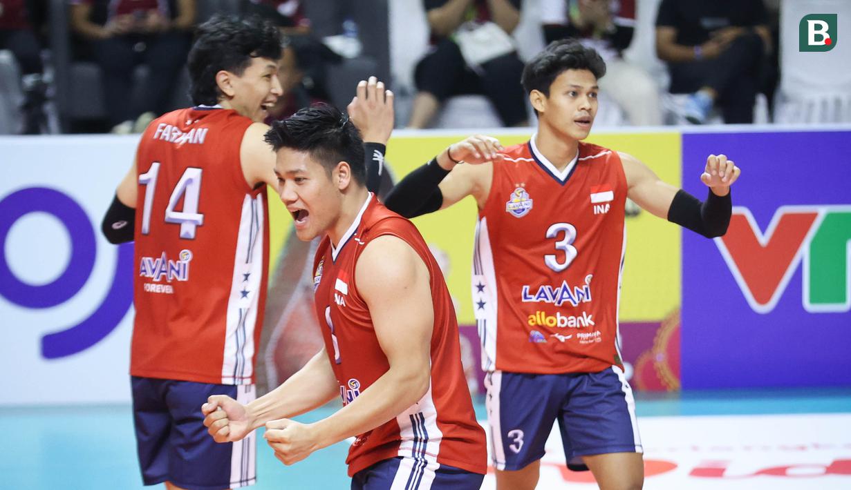 Timnas Voli Putra Indonesia memulai ajang SEA VLeague 2023 dengan catatan gemilang. (Bola.com/Abdul Aziz)