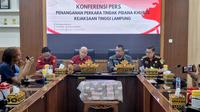 Jumpa pers kasus tindak pidana korupsi pembangunan Tol Terpeka Lampung. Foto : (Liputan6.com/Ardi).