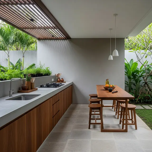 Model Dapur Semi Outdoor Sederhana tapi Mewah