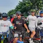 Gubernur Jawa Tengah Ganjar Pranowo gowes keliling Kota Semarang, Minggu (15/3).