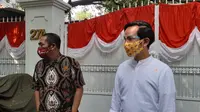 Bakal calon wali kota Solo Gibran Rakabuming Raka mendatangi kediaman Ketua Umum PDI Perjuangan Megawati Soekarnoputri di Jalan Teuku Umar, Jakarta Pusat, Rabu (5/8/2020).