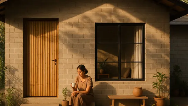 Rumah Sederhana dari Bambu dan Batako