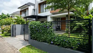 8 Ide Pagar Depan Rumah dari Kombinasi Besi Hollow dan Tanaman Rambat, Modern dan Asri