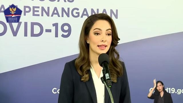Dokter Reisa Broto Asmoro dalam konferensi persnya sebagai bagian dari Gugus Tugas Penanganan COVID-19 di Indonesia pada Senin (8/6/2020) (Tangkapan Layar siaran BNPB)