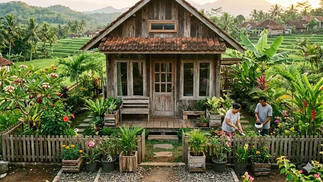 Desain Rumah Minimalis di Desa dengan Sentuhan Kayu Bekas Biar Unik dan Hemat