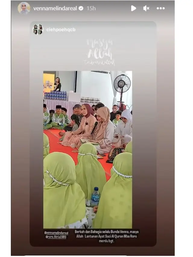 Undang 52 Anak Yatim, Ini 6 Momen Syukuran dan Pengajian di Rumah Venna Melinda