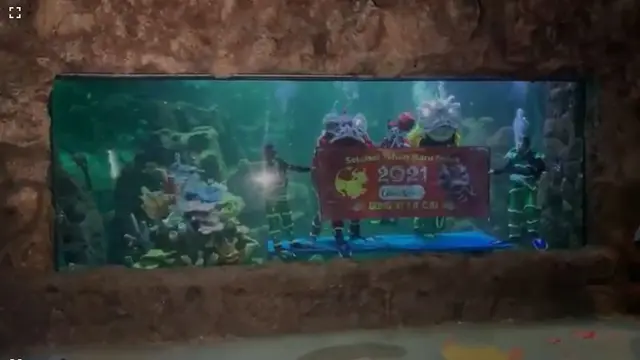 Aksi Barongsai di Sea World Ancol