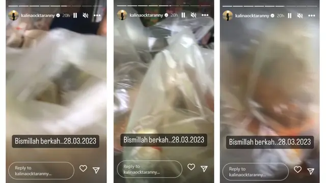 Kalina Ocktaranny tampak sedang mempersiapkan takjil untuk dibagikan di momen satu tahun kepergian Mama Een.