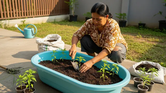 Ide Kebun Cabai dari Bekas Bak Mandi Plastik Tidak Terpakai, Ini Cara Membuatnya