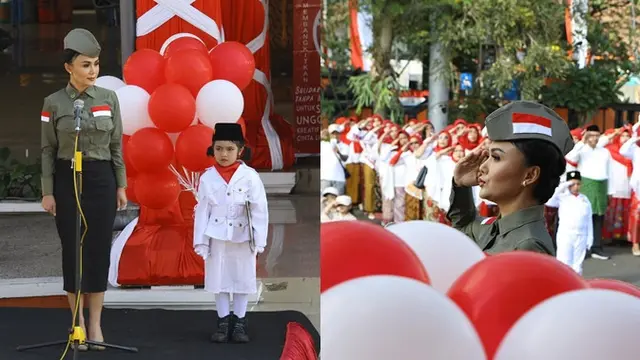 Momen Yuni Shara Upacara Kemerdekaan Bersama Siswa Paud di Kediaman Walikota Batu