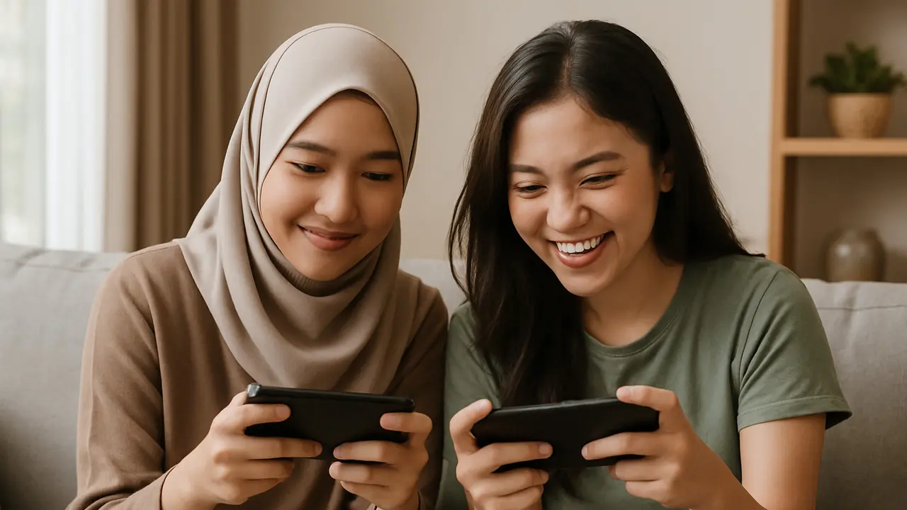 Ilustrasi perempuan main game (Foto: ChatGPT)