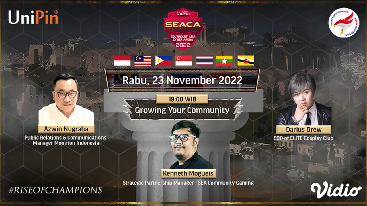 Jangan Lewatkan Live Streaming Talkshow UniPin SEACA Major 2022 di Vidio, Rabu 23 November