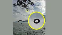 Penampakan UFO berbentuk donat di danau Dian, Tiongkok. (Foto: Mirror dan John Chen)