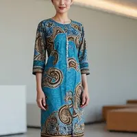Ilustrasi Tunik Batik Slimfit (Sumber Gambar: Meta AI)