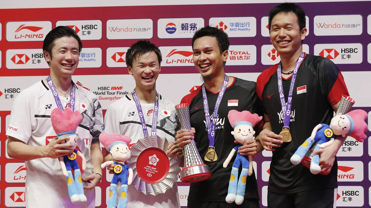 Kegembiraan Ahsan / Hendra Juarai BWF World Tour Finals 2019