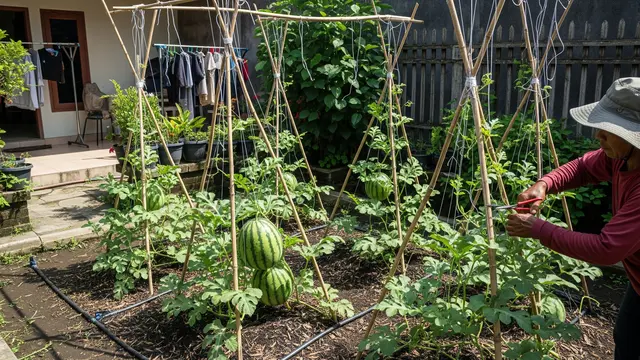 Cara Membuat Kebun Semangka Agar Buahnya Besar di Lahan Kecil, Panen Melimpah