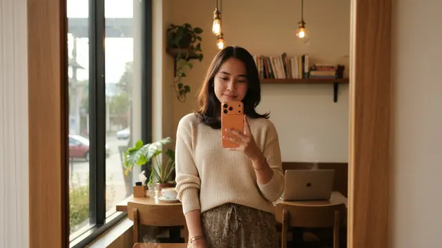 Kumpulan Prompt Gemini AI Mirror Selfie Pakai iPhone 17