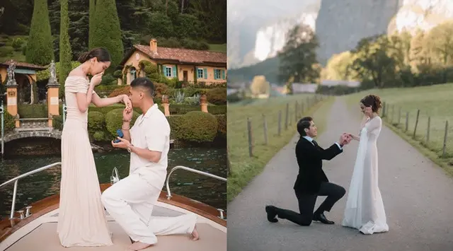 Sama-sama romantis banget, ini 6 potret beda lamaran Syifa Hadju dan Alyssa Daguise di Eropa