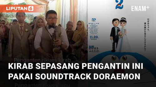 VIDEO: Pakai Soundtrack Doraemon, Kirab Sepasang Pengantin Ini Beda Dari Yang Lain