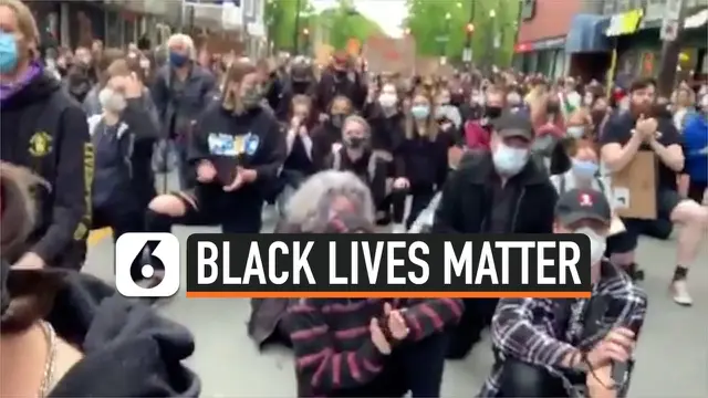 VIDEO: Aksi Berlutut Demonstran Black Lives Matter di Kanada