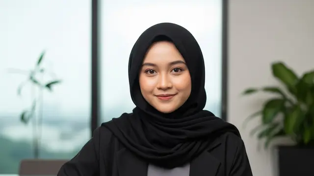 Model Gamis Polos Cutting A-Line dengan Blazer Loose Fit
