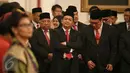 Ketua Komite Ekonomi dan Industri Nasional (KEIN), Soetrisno Bachir sebelum pelantikan jajaran pengurus KEIN yang dipimpin oleh Presiden Jokowi di Istana Negara, Jakarta, Rabu (20/1). (Liputan6.com/Faizal Fanani)
