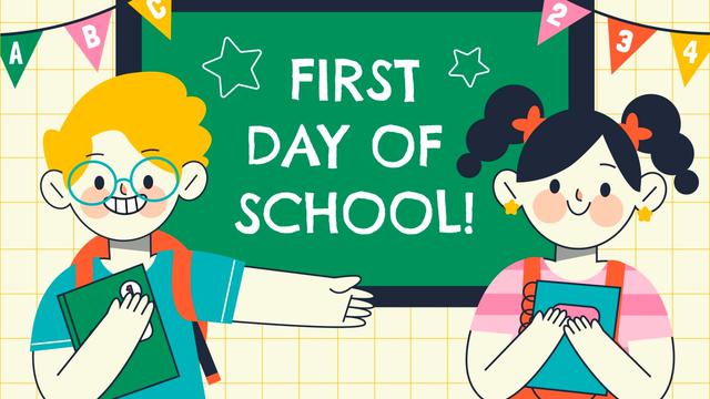 Ilustrasi hari pertama di sekolah, kembali ke sekolah