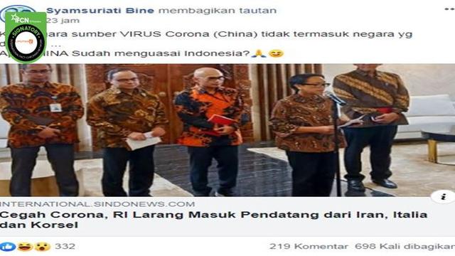 Cek Fakta Virus Corona Mewabah Wn China Tidak Dilarang Masuk Indonesia Simak Faktanya Cek Fakta Liputan6 Com