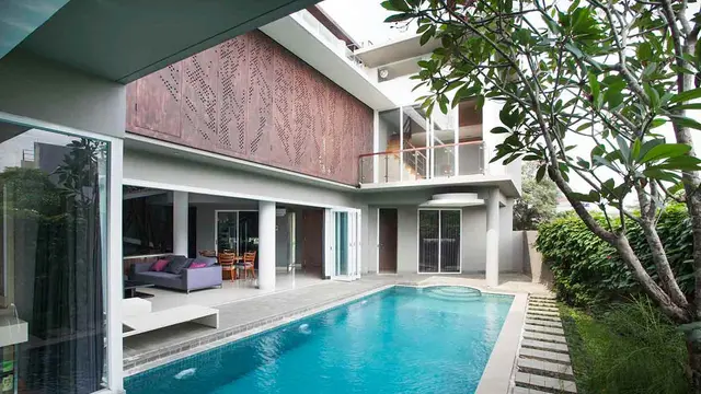 Arsitektur Rumah Kontemporer dengan Material Corten Steel Super Keren