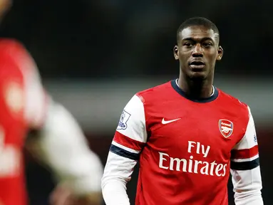 Yaya Sanogo - Pemain muda yang digadang-gadang bakal tampil hebat ini direkrut Arsenal dari Auxerre pada tahun 2013 lalu. Alih-alih meraih kesuksesan bersama The Gunners sang pemain justru performanya menurun drastis hingga Wenger pun putus asa. dan melepasnya pada 2017. (AFP/Adrian Dennis)