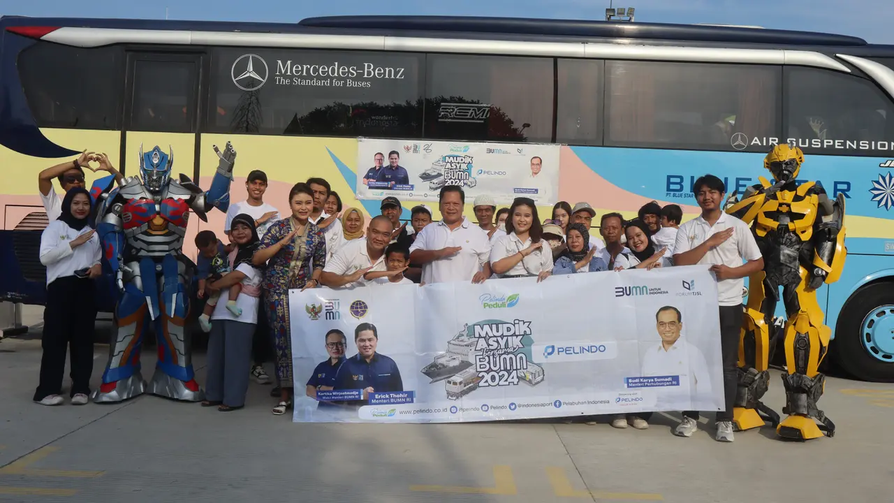 Pelindo Group berangkatkan 3.975 pemudik ke 13 kota tujuan di wilayah Jawa, Sumatera dan Sulawesi dalam rangka mensukseskan program Mudik Asyik Bersama BUMN (Istimewa)