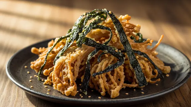 Resep Jamur Enoki Nori Crispy (AI Generated)