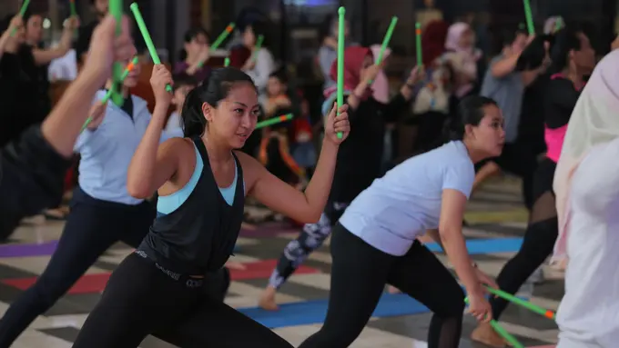 Olahraga poundfit di Fimela Fest 2018