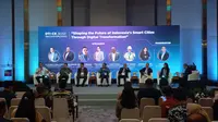 Kepala Dinas Komunikasi dan Informatika Provinsi Kalimantan Timur, Muhammad Faisal saat speaker dalam acara Digital Transformation Indonesia Conference Expo 2023 di JI EXPO, Jakarta, Kamis (27/7/2023).