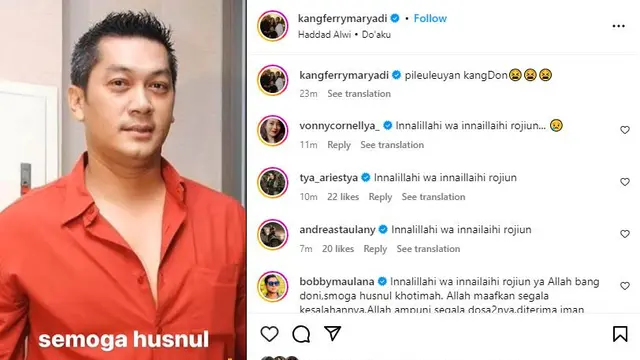 Unggahan Ferry Maryadi soal Donny Kesuma meninggal dunia (https://www.instagram.com/p/C4si2I-PdFr/)