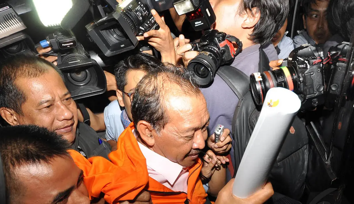 Direktur PT Media Karya Sentosa, Antonius Bambang Djatmiko ditahan di Rumah Tahanan gedung KPK, Jakarta, Selasa (2/12/2014). (Liputan6.com/Miftahul Hayat) 