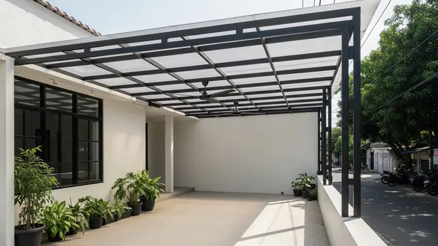 Teras Rumah Pinggir Jalan Tanpa Pagar