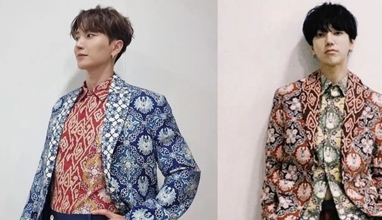 Leeteuk dan Yesung tersebut merupakan batik dari Batik Komar. [Instagram/@xxteukxx/@yesung1106]