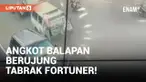 2 Angkot di Bandar Lampung Terguling dan Tabrak Fortuner Usai Saling Balap