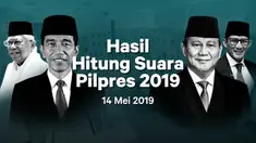 Berikut hasil hitung suara Pemilu 2019 yang sudah masuk di situs pemilu2019.kpu.go.id pada Selasa 14 Mei 2019.