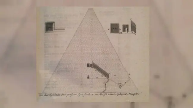 Sketsa Piramida Agung Giza oleh Richard Pococke. (Sumber Wikimedia Commons)