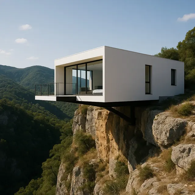 Desain Rumah Minimalis di Tepi Tebing