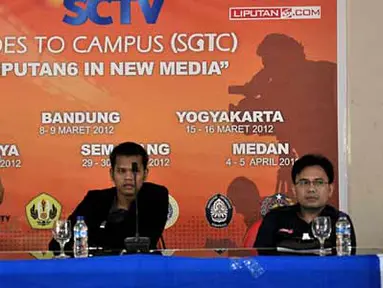 Direktur Program dan Produksi SCTV Harsiwi Ahmad membawakan materi tentang SCTV dan Industri Televisi pada umumnya.
