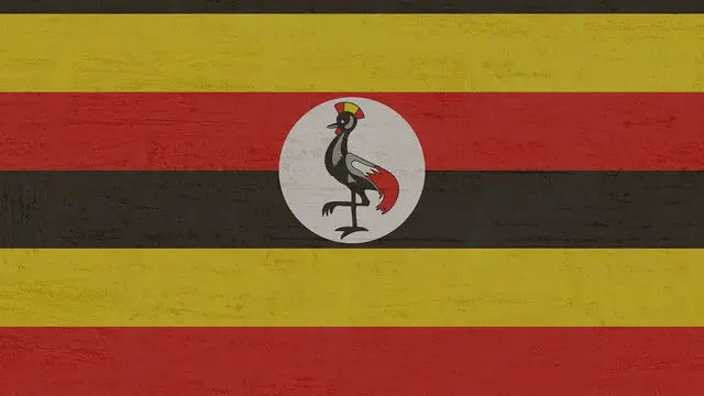 Ilustrasi bendera Uganda.