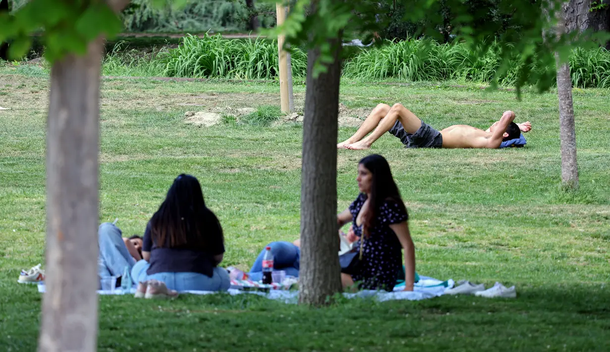 Badan perlindungan sipil Spanyol memperingatkan ada "risiko tinggi" kebakaran hutan karena cuaca yang sangat panas. (AFP/Thomas Coex)