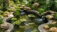 7 Model Kolam Ikan Kecil dari Semen yang Kuat dan Awet, Bikin Rumah Makin Estetik