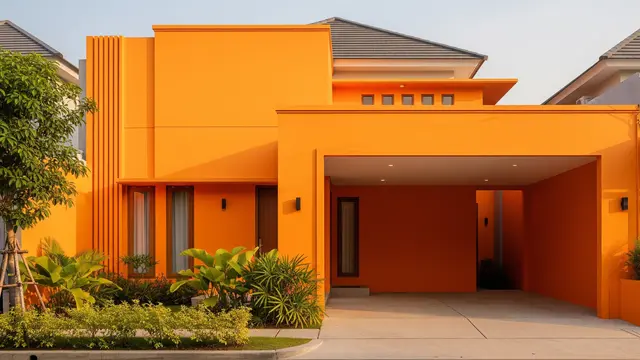 Gambar Rumah Minimalis Cat Orange