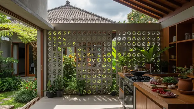 Inspirasi Dapur Belakang dengan Roster agar Asap Masak Cepat Keluar/Gemini AI