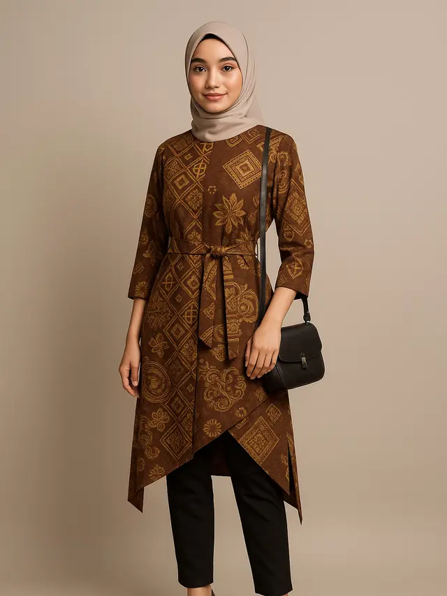 7 Model Tunik Batik Belah Samping Kanan Kiri, Anggun dan Nyaman untuk Segala Aktivitas